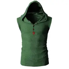 Мода, летний спортивный тренировочный жилет с капюшоном для бега, мужской облегающий пуловер без рукавов для фитнеса, хип-хоп худи для мальчиков, повседневная мужская одежда