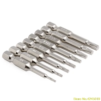 

High quality New 8Pcs Magnetic Head Bits S2 Chrome Plated Steel 50mm Torx Screwdriver Bit Set R06