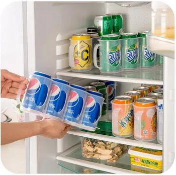 

Space-saving Beverage Cans Finishing Refrigerator organizer Storage Box 4 Frame classification box for Kitchen Accessories