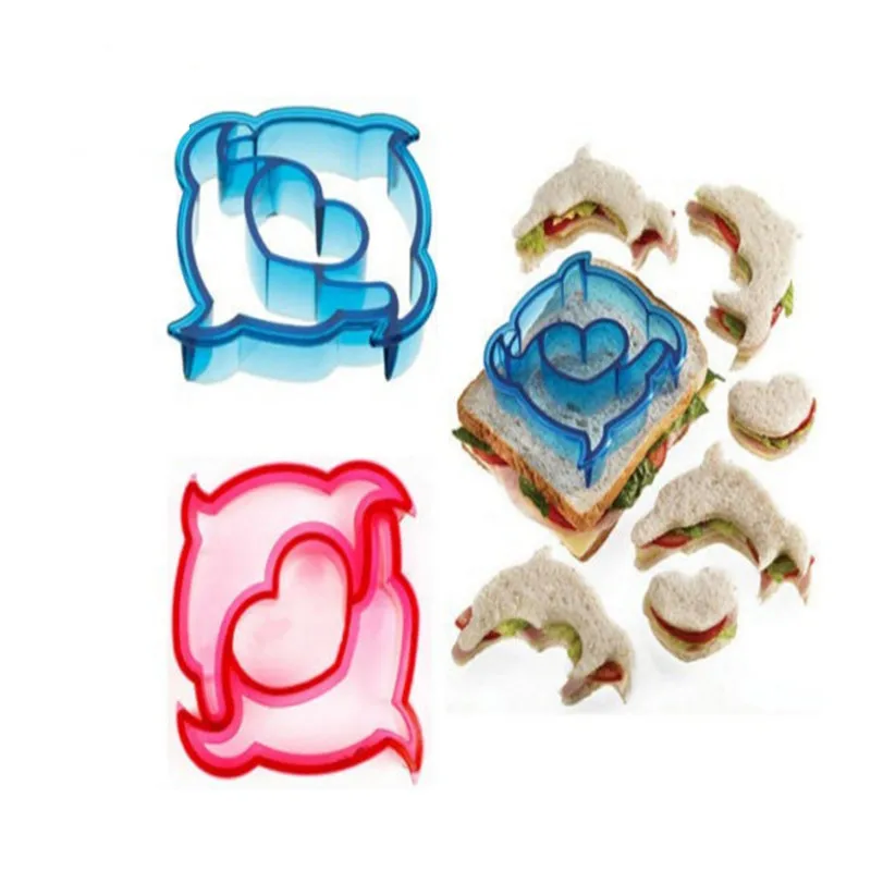 1PC Colorful Plastic Toast Convenient Sandwich Cake Cookies Molds Fruit font b Salad b font Moulds