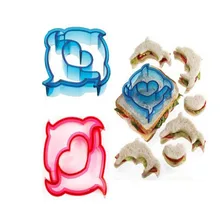 1PC Colorful Plastic Toast Convenient Sandwich Cake Cookies Molds Fruit Salad Moulds 7Styles can choose