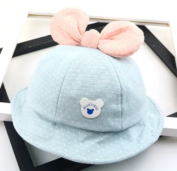 

2019 Baby hat Fresh and cute cartoon bear pot cap Korean spring and summer new foldable fisherman hat kids photography props