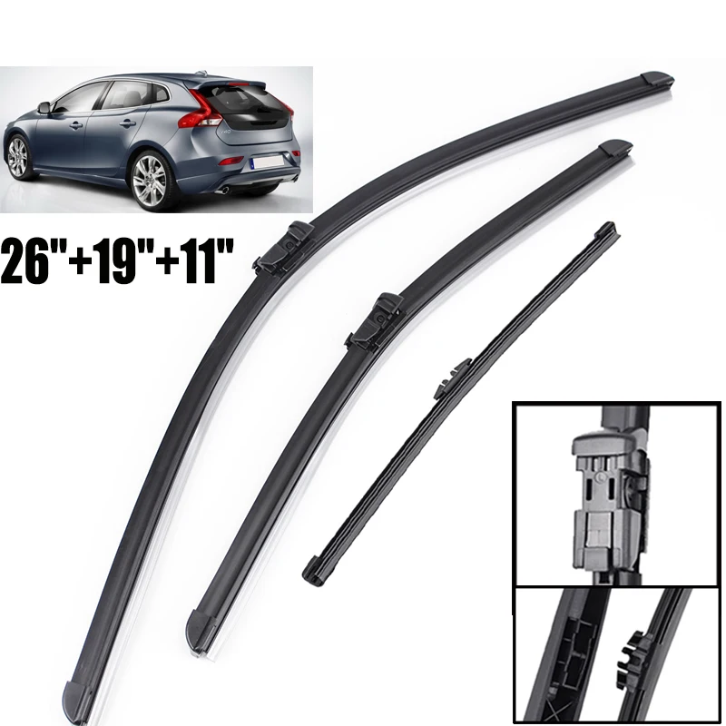 Misima Windshield Windscreen Wiper Blades For 2012-2017 Volvo V40 Front Rear Window Wiper Blade Set 2013 2014 2015 2016