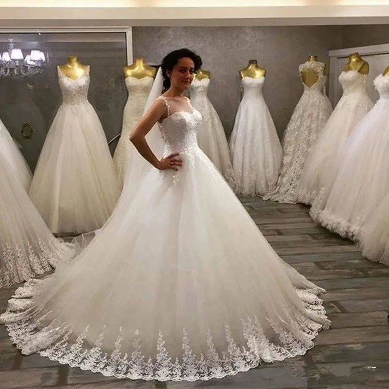 Robe-De-Mariee-ball-gown-Wedding-Dresses-lace-2018-Sexy-Illusion-Appliques-Bridal-Gown-Plus-Size