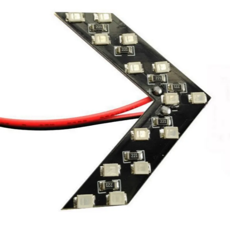 2x14 SMD Желтый светодиодный индикатор со стрелкой для автомобильного зеркала