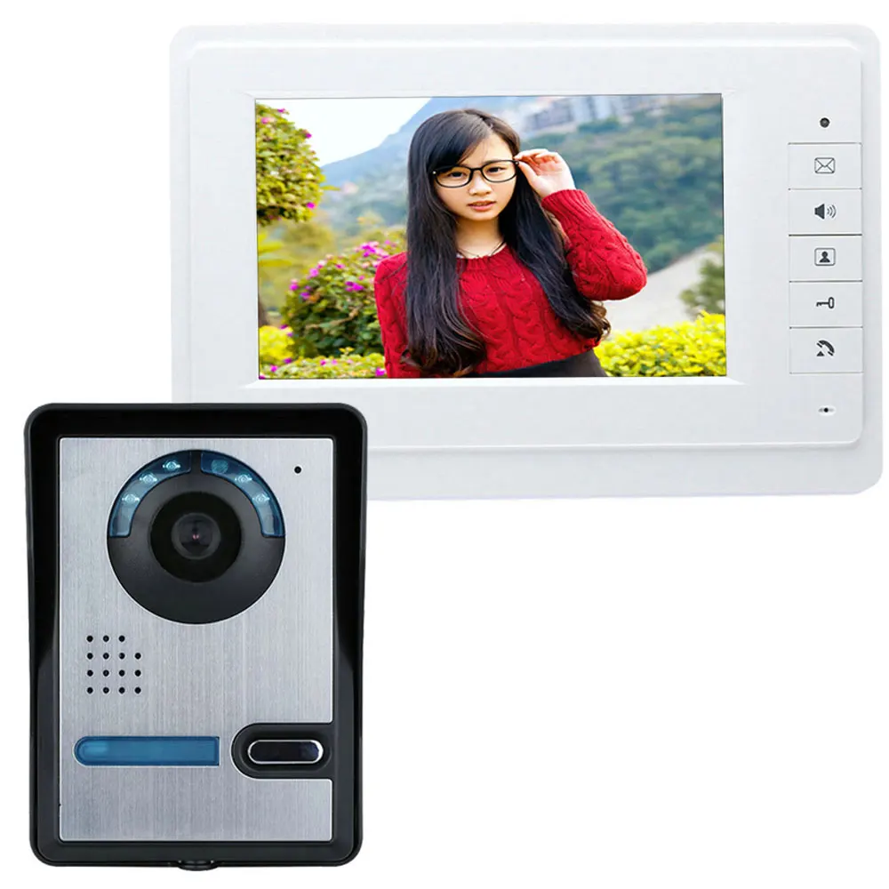 

FIMEI 7" Audio Intercom TFT LCD Wired Video Door Phone Visual Home Video Intercom Outdoor Door bell doorbell with Camera Monitor