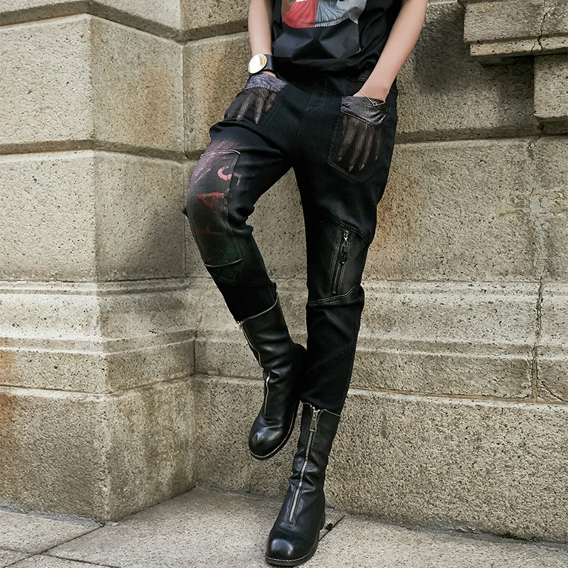 Max LuLu роскошные сексуальные сетчатые штаны для девочек, женские обтягивающие джинсы с кожаными карманами, панталоны для женщин, женские черные брюки с рисунком