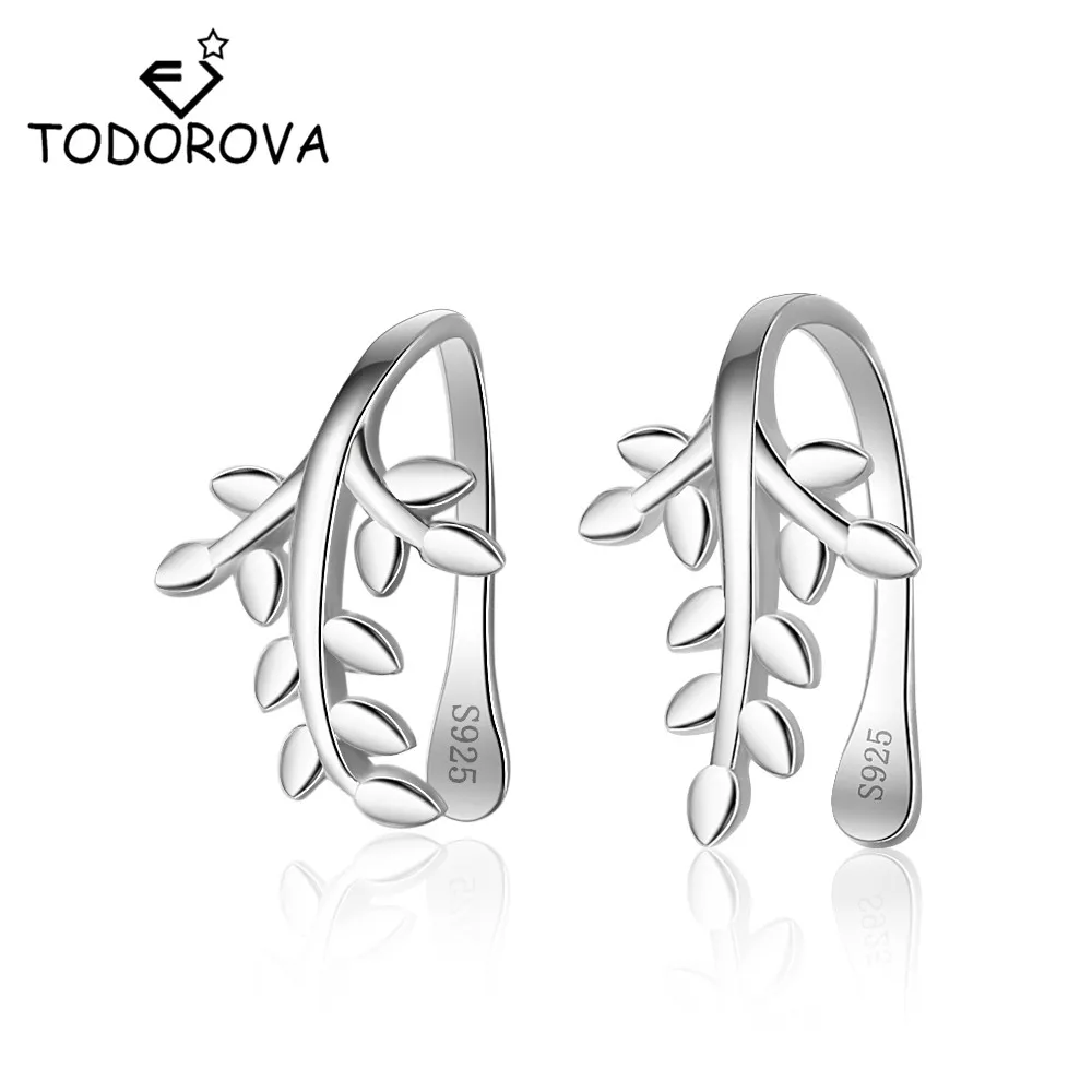 Todorova, серьги-каффы для ушей, листок, без пирсинга, клипсы для женщин, ювелирное изделие, без отверстия, клипсы для ушей