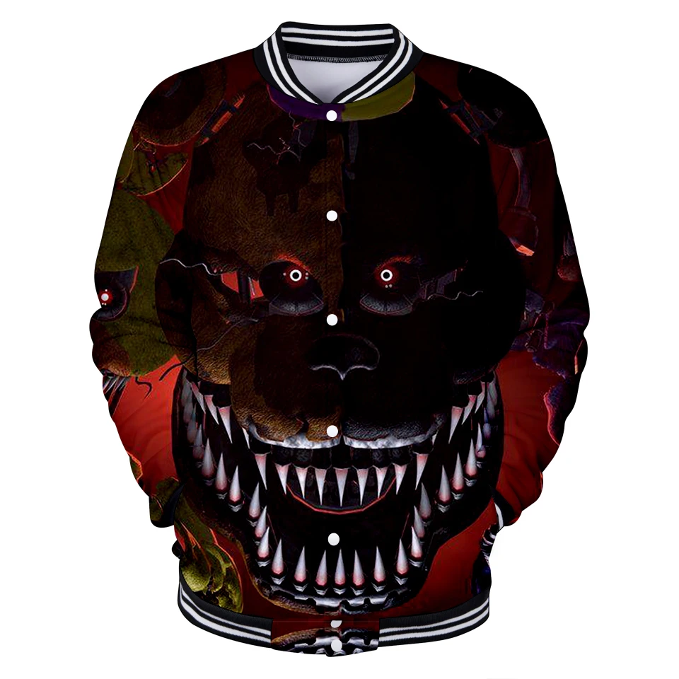 Бейсбольные куртки Five Nights at Freddy с 3D принтом женские/мужские модные повседневные