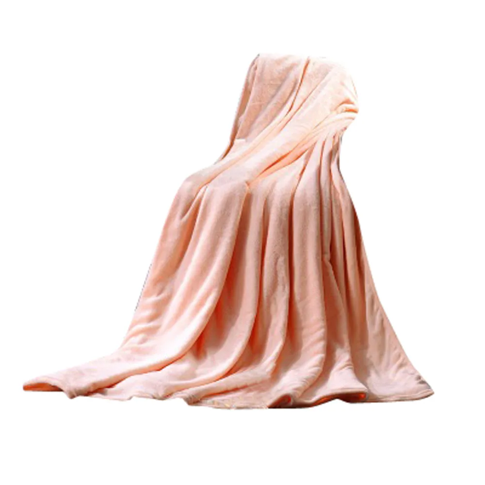 Квалифицированный Прямая поставка 50*70 см Фланелевое супер мягкое теплое однотонное теплое микро плюшевое Флисовое одеяло плед диван постельные принадлежности SEP25