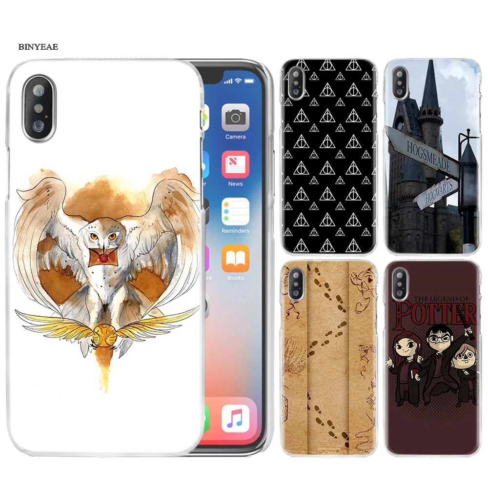 

BinYeae Marauders Map Harry Potter Case Cover Clear Hard PC for iPhone XS Max XR 7 8 6 6s Plus X 5 5s SE 5C 4 4S