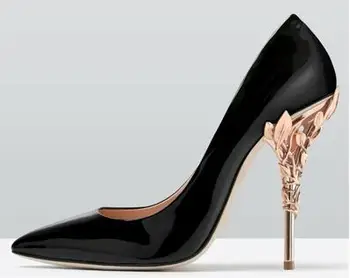

Leaves Rose-gold Eden Heel Pumps Pointed Toe Sexy High Heels Stunning Bridal Woman Party Dress Shoes Wedding Shoes