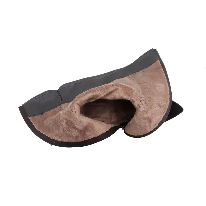 Bout 34 Esveva Femmes Bottes Plate Cristal 2019 forme Zip Du Mince Élégant Femme Chaussures Hiver Talons Haute Hauteur Genou Pointu 43 Noir À 67bfYgyv