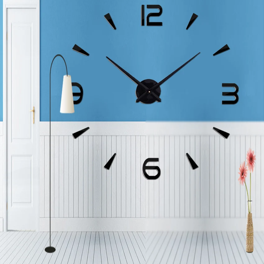 

2018 3D Big Exquisite Beautiful Decor Mirror Wall Clock Sticker Living Room quartz watch Creative reloj de pared Unique Gift