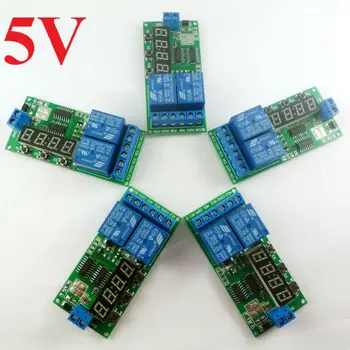 

5pcs DC 5V Digital Dual Programmable Relay Control Cycle Delay Timer Timing Switch LED