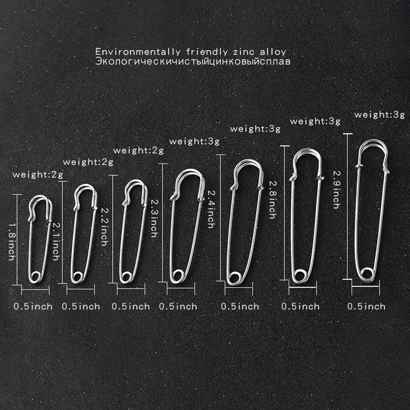 10 шт./упак. Брошь-булавка замок Металлические Булавки 1,8-2,9 дюймов булавки и иглы запирающая застежка для шарфов шаль DIY ювелирные аксессуары