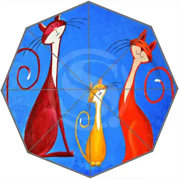 

New Arrive Custom Cartoon cat Nice Cool Design Portable Fashion Stylish Useful Foldable Umbrella Drop Shipping SQ0608
