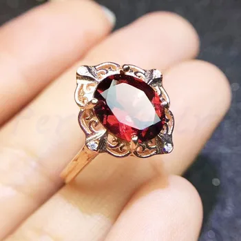 

Per jewelry Natural garnet ring Free shipping Natural real garnet 925 sterling silver 2.8CT gemstone Fin ejewelry #JC18070917