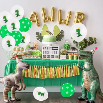 

QIFU Dinosaur Birthday Party Decorations Kids Happy Birthday Dinosaur Party Dinosaur Balloons Jungle Safari Party Decor Supplies