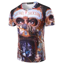 New 2016 Men Michael Jackson Rock Printed T-shirts Men’s Casual Slim Fit Short Sleeve T Shirts Male Summer Tops Tees