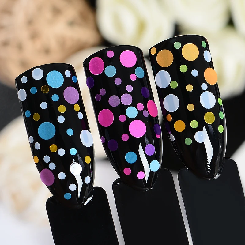 RBAN NAIL 1 коробка круглые тонкие блестки для дизайна ногтей блестящие украшения
