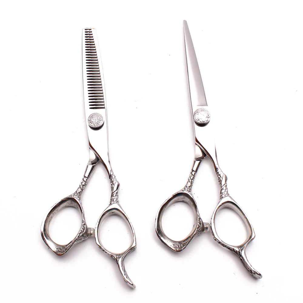 

9001 # 5.5In. 440C индивидуальные серебряные Профессиональные парикмахерские ножницы, режущие ножницы, филировочные ножницы, парикмахерские ножницы