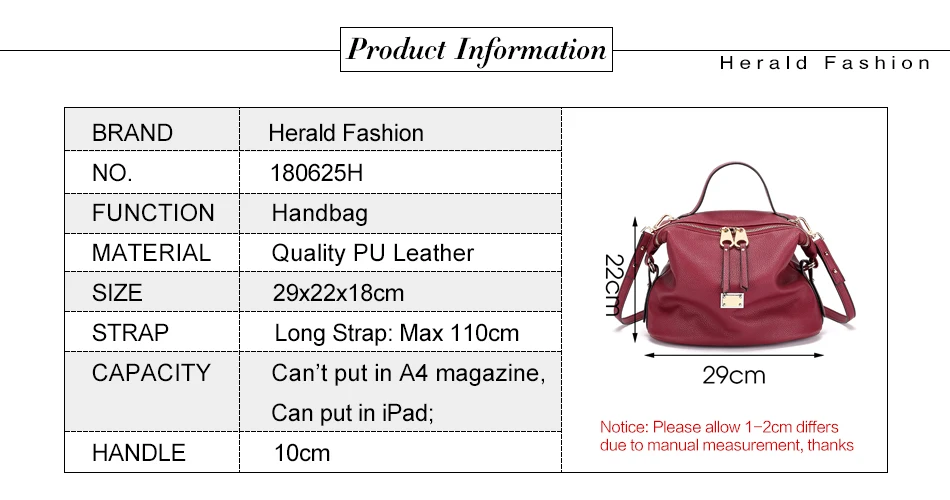 Herald модная женская сумка из искусственной кожи с узором Личи, большая женская сумка на плечо, сумка-мессенджер для девочек, повседневная женская сумка