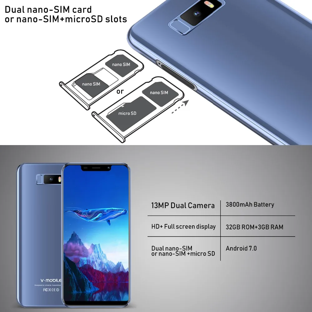 TEENO Vmobile Note 9 Mobile Phone Android 7.0 5.84