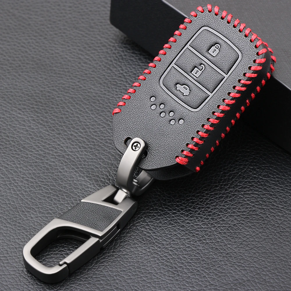 Car-styling Leather Car Key Cover Case 3 Buttons For Honda Vezel City Civic Jazz CRV Crider HRV Fit Freed Remote | Автомобили и