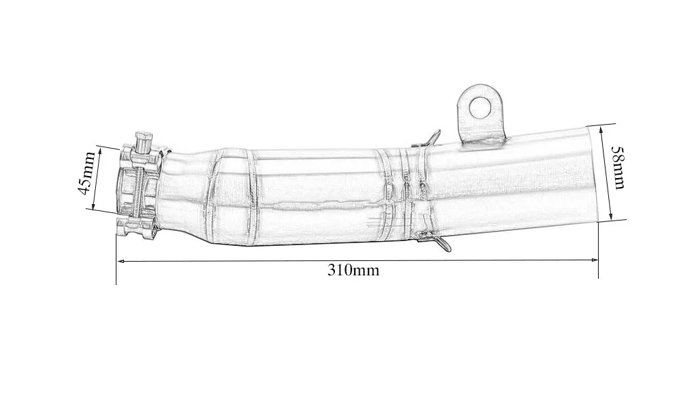 YZF R6 2006-2018 Slip-on de escape de la motocicleta medio enlace tubo adaptador de sección titanium Aleación de escapar para YAMAHA r6 YZF R6 2006-18