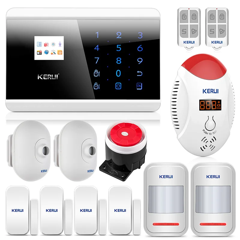KERUI 8218 г 1 7 дюймов TFT сенсорный экран Главная охранной сигнализации системы GSM PSTN с