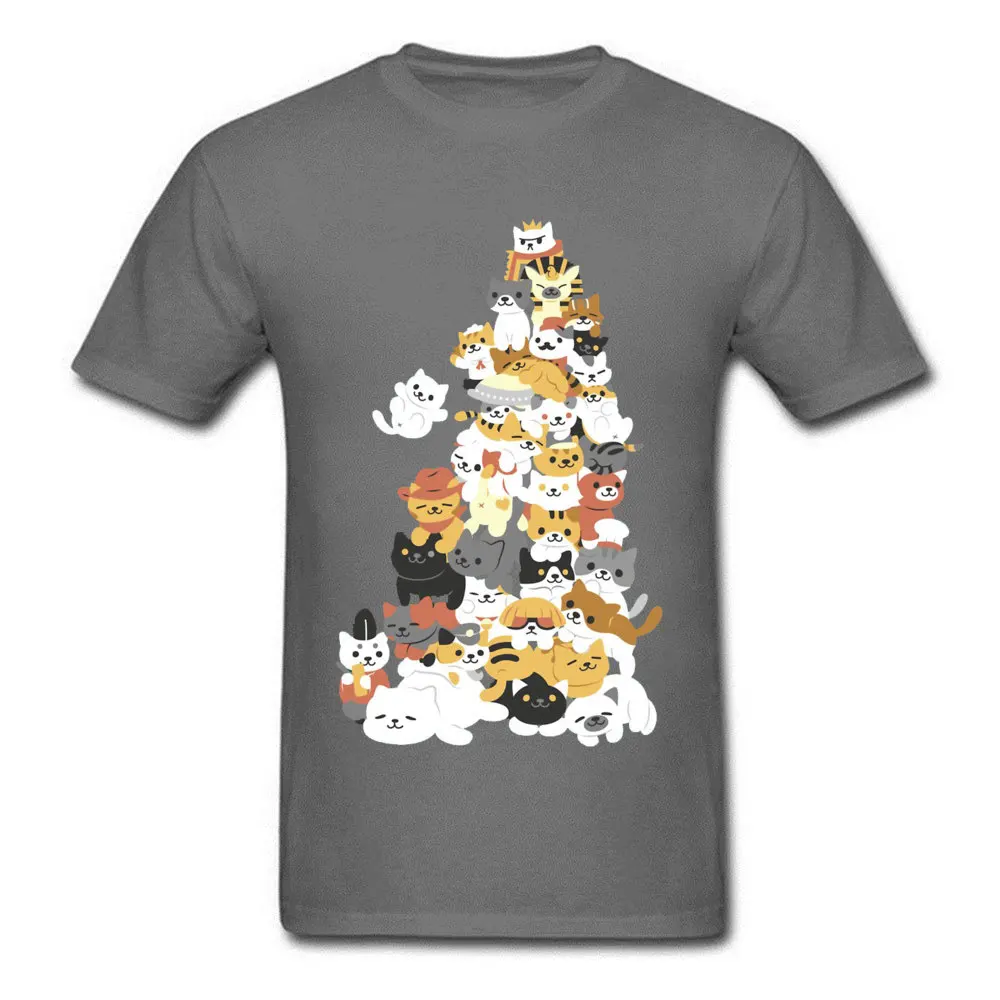Cat-pile-618- Round Neck Tshirts Summer Tees Short Sleeve New Coming 100% Cotton Europe Tops & Tees Design Men's Cat-pile-618- carbon