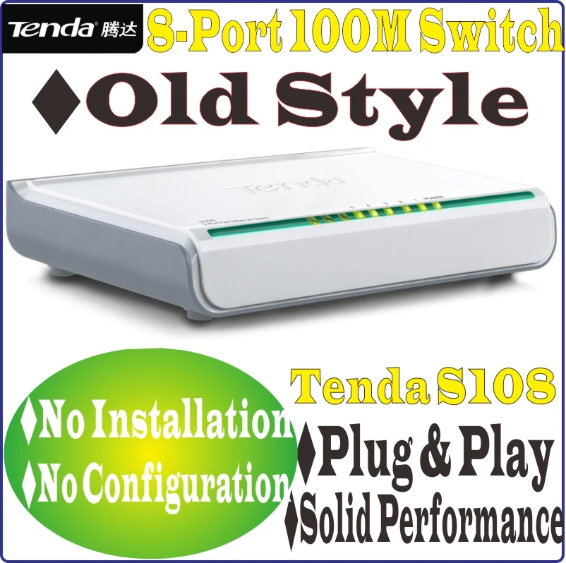 Новые сетевые коммутаторы Tenda S108 10/100 Мбит/с 8 портов Fast Ethernet м для малого бизнеса