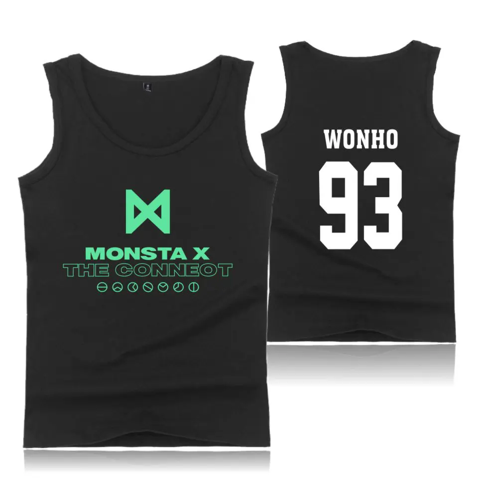 Monsta X майка с принтом Conneot Летняя одежда топы на бретелях