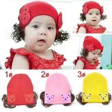 

Cartoon baby hat Autumn and winter warm baby bear ear guard baby cartoon wig cap wool hat