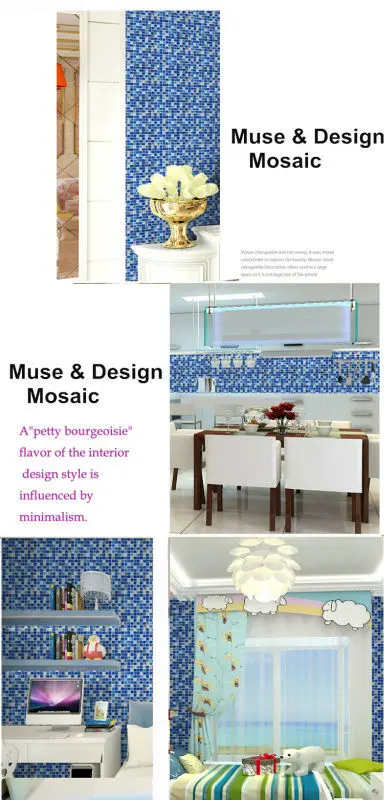 Blue White glass Shell Resin Mosaic (3)_