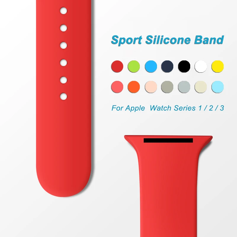 

UEBN Sports silicone Strap Band for Apple watch 42mm 38mm Replace Bracelet Strap watchband for iWatch Series 1/2/3 bands