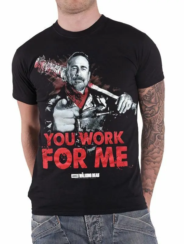 Футболка The Walking Dead You Work For Me Negan e Lucille maglia Uomo ufficiale Повседневная футболка с