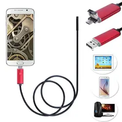 7 мм объектив USB кабель Mini инспекции Камера 2 in1 Android 6LED HD IP67 Водонепроницаемый эндоскопа бороскоп змея инспекции Mar10