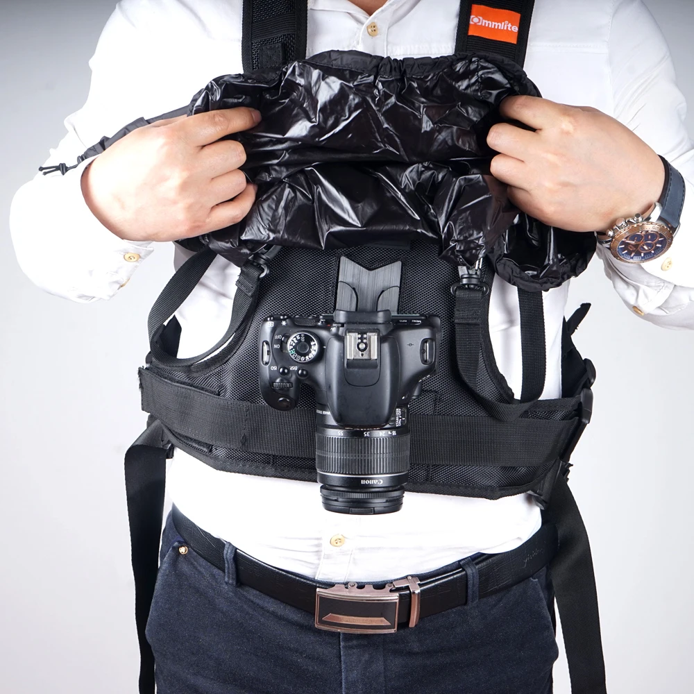 

Multi-functional Waterproof Wearable Camera Carrying Vest DSLR Holster SLR Straps for Outdoor and Sports Shooting