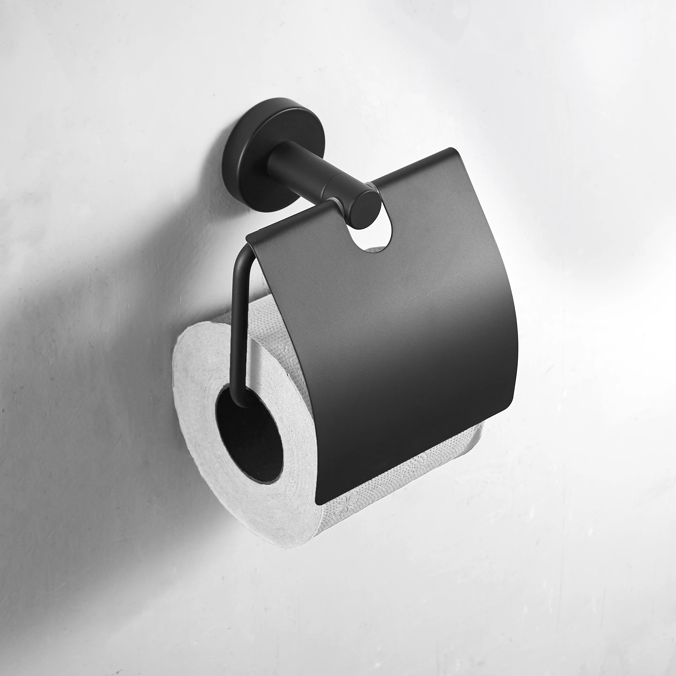 Лаконичный черный настенный держатель туалетной бумаги для ванной комнаты рулон из нержавеющей стали держатели бумаги с крышкой