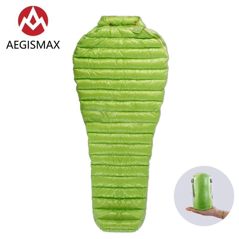 Special Product  AEGISMAX MINI Outdoor Camping Three Season 800FP White Goose Down Mummy Type Sleeping Bag