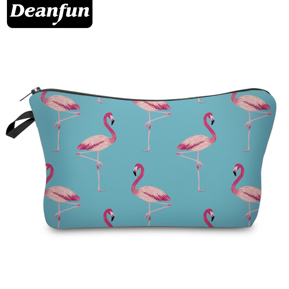 Косметички с 3D принтом фламинго синие 51072|3d printing cosmetic bag|cosmetic bagfashion bag |