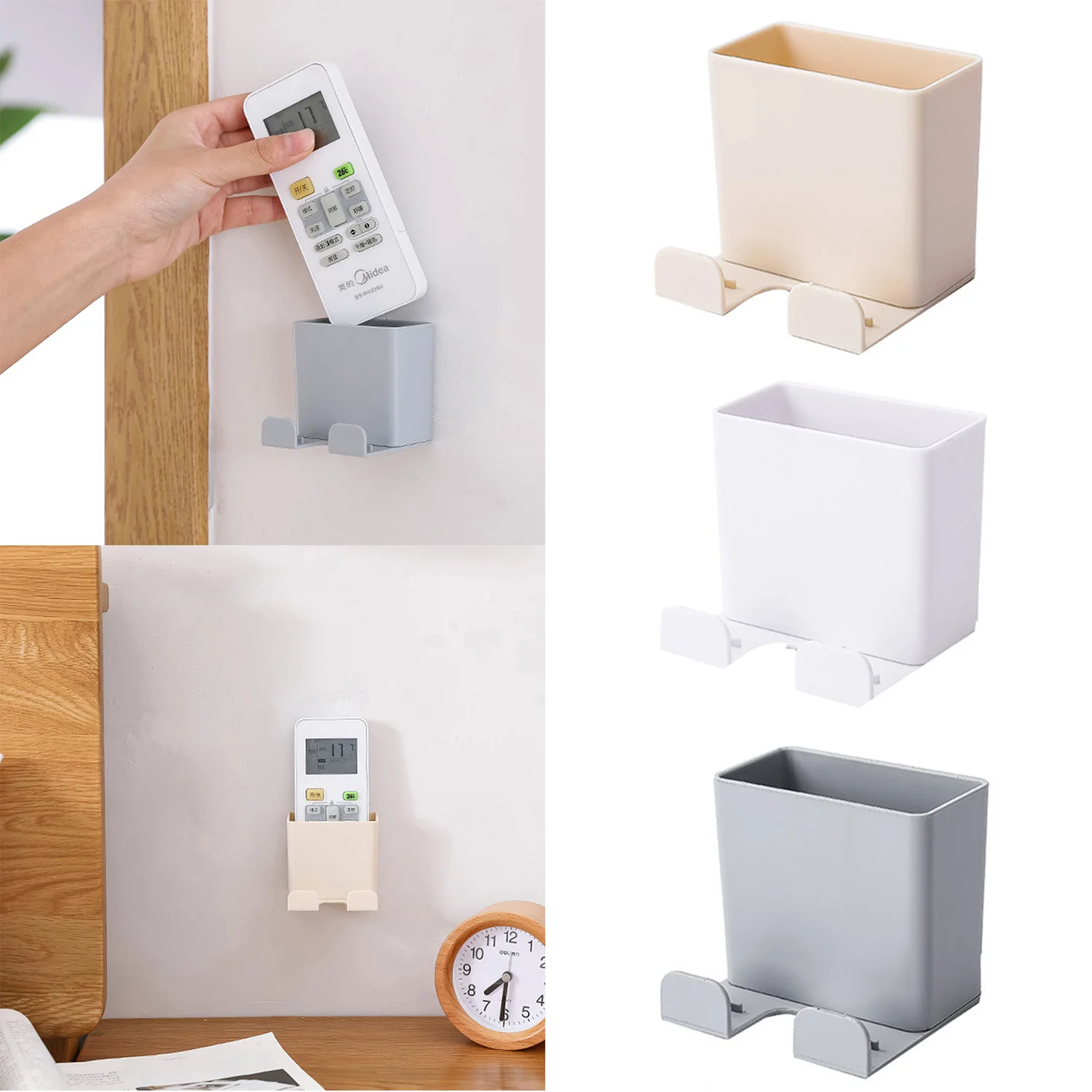 

Behogar Self-adhesive Wall Mount Storage Organizer Box Holder for TV Air Conditioning Remote Control Sensors Mobile Phone