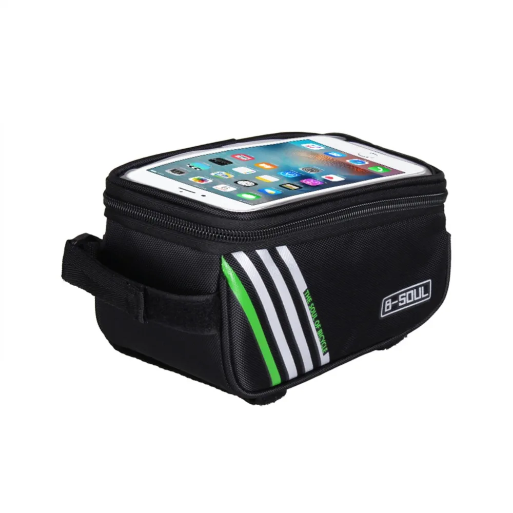 B-SOUL 5,5 л/дюймов водонепроницаемый Сенсорный Экран велосипедные сумки Велоспорт передняя рама сумка кошелек-туба сумка для хранения мобильного телефона