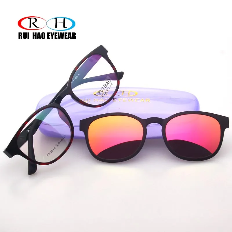 

Rui Hao Eyewear Optical Eyeglasses Frame Men Prescription Glasses Frames Oval Eyewear Sunglasses Clip on Polarized Sunglasses