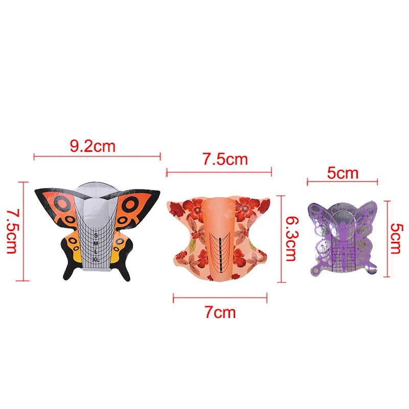 100Pcs Butterfly/Maple Leaf Nail Art Forms For UV Gel Nail Extension DIY Nail Art Tool New