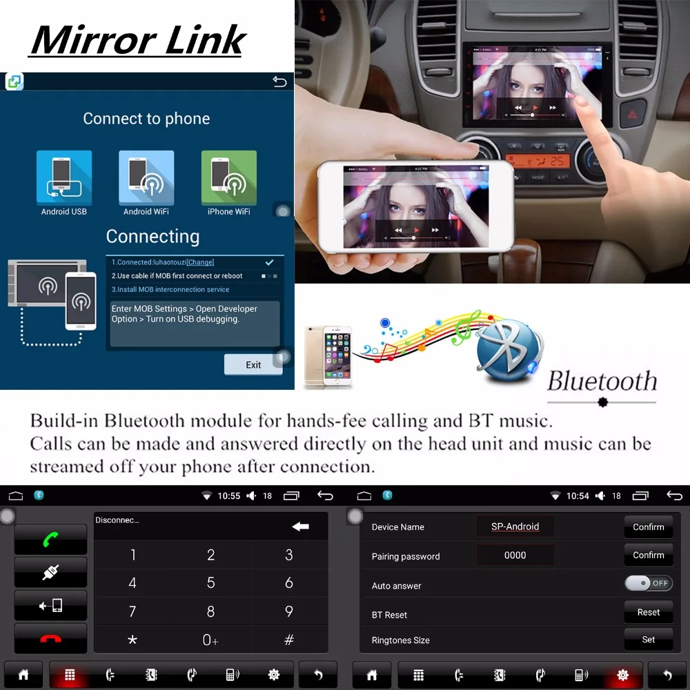 Excellent Panlelo 2 Din Android 6.0 Car Stereo 7 Inch Quad Core Head Unit 1080P GPS Navigation Audio Radio Built in Wi-Fi Bluetooth RDS 3