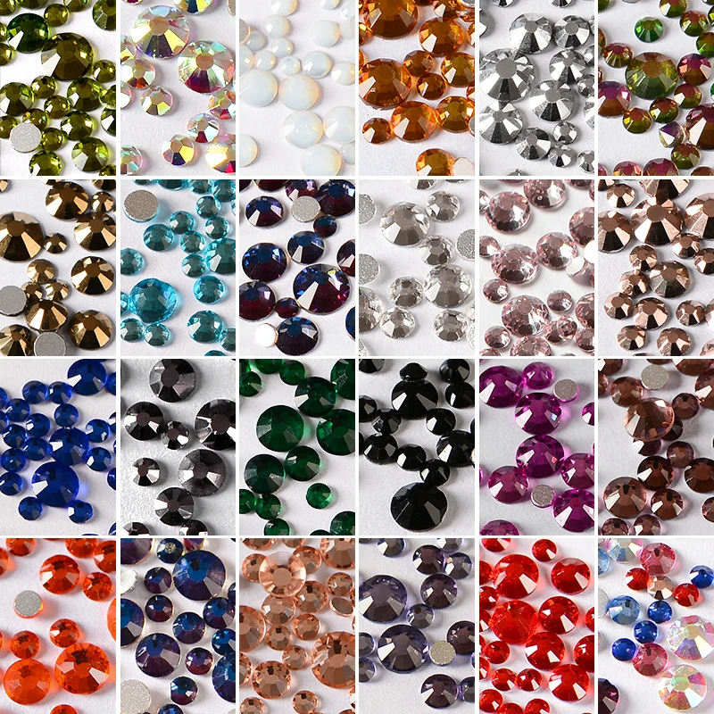 Шт./упак. прозрачные Стразы для ногтей кристалл 300 Круглый Алмаз формы стразы для маникюра 3D дизайн ногтей аксессуары Самоцветы