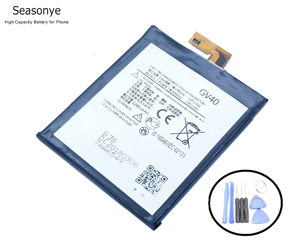 Seasonye 1x GV40 / GV 40 3280mAh / 12.5Wh Phone Replacement Battery